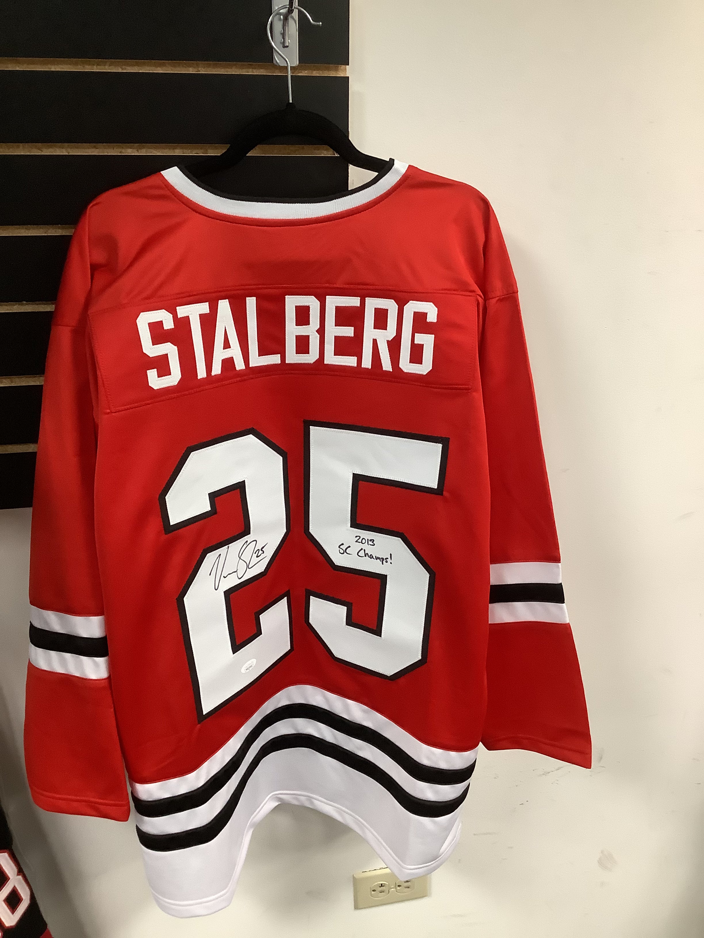 Viktor Stalberg Autographed Hockey Jersey with Inscription - JSA Certified - Perfect for Collectors, Fans, and Sports Memorabilia Displays
