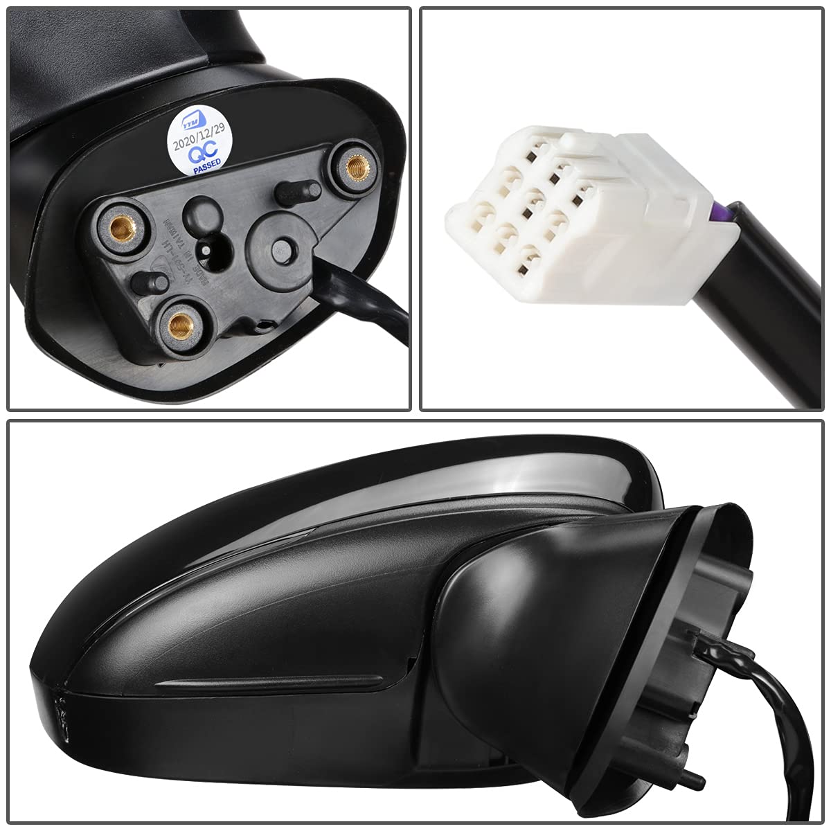 Auto Dynasty MA1321184 Manual Folding Power Adjustable Right Side Mirror with Turn Signal - Compatible with Mazda 3 2017-2018 (Paint to Match) | Perfect for Replacement, Parking Safety & Enhanced Visibility