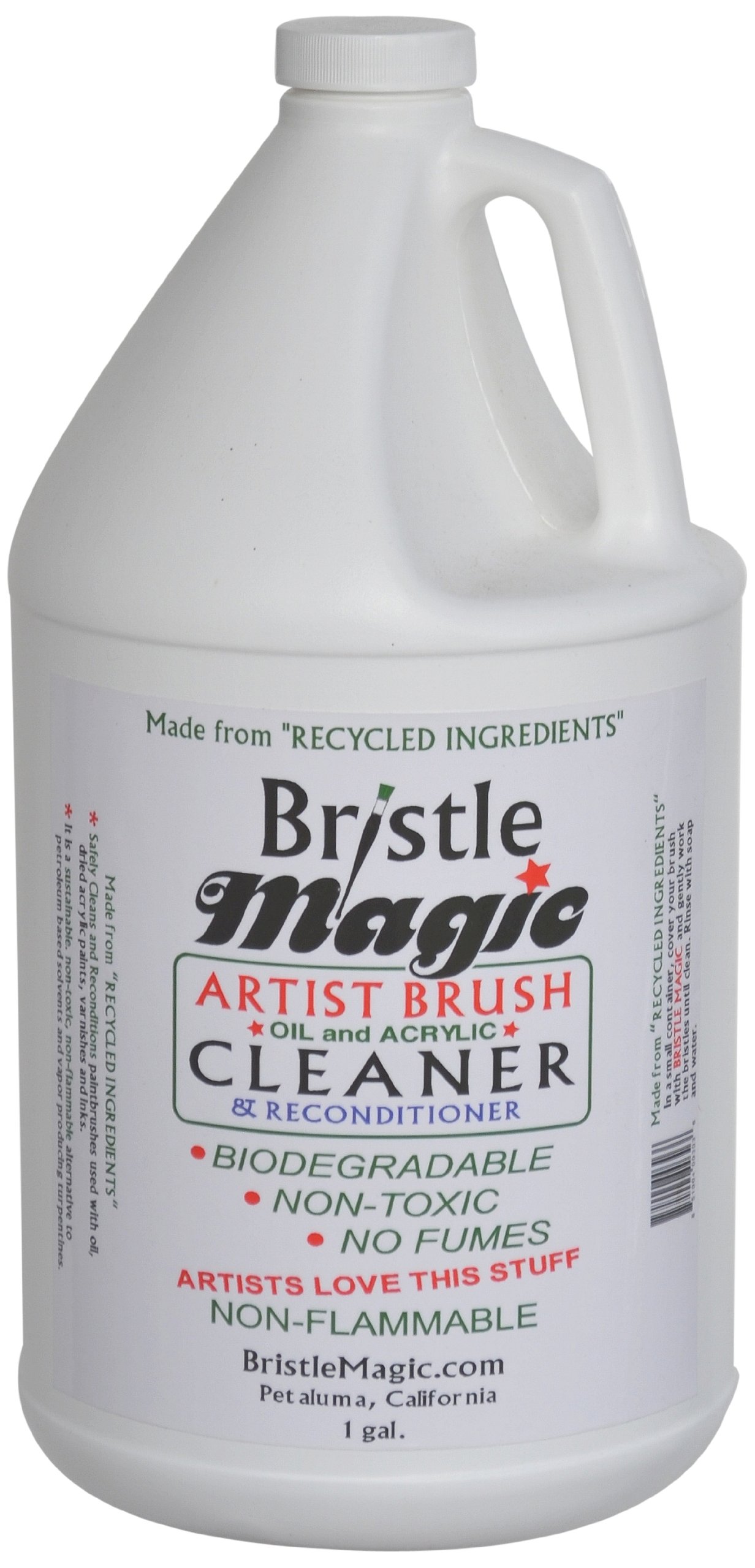 Bristle Magic Paint Brush Cleaner Bottle - 1 Gallon Capacity | Fast & Easy Brush Cleaning for Artists & DIY Projects | Perfect for Acrylic, Oil, and Watercolor Paints