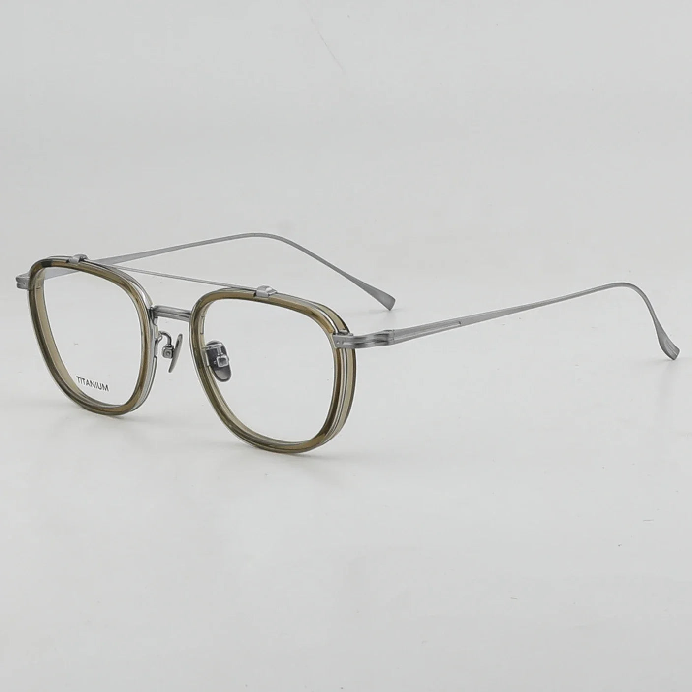 Aror Unisex Square Double Bridge Acetate Titanium Eyeglasses 10197 - Lightweight & Durable Frame for Work, Reading & Fashion
