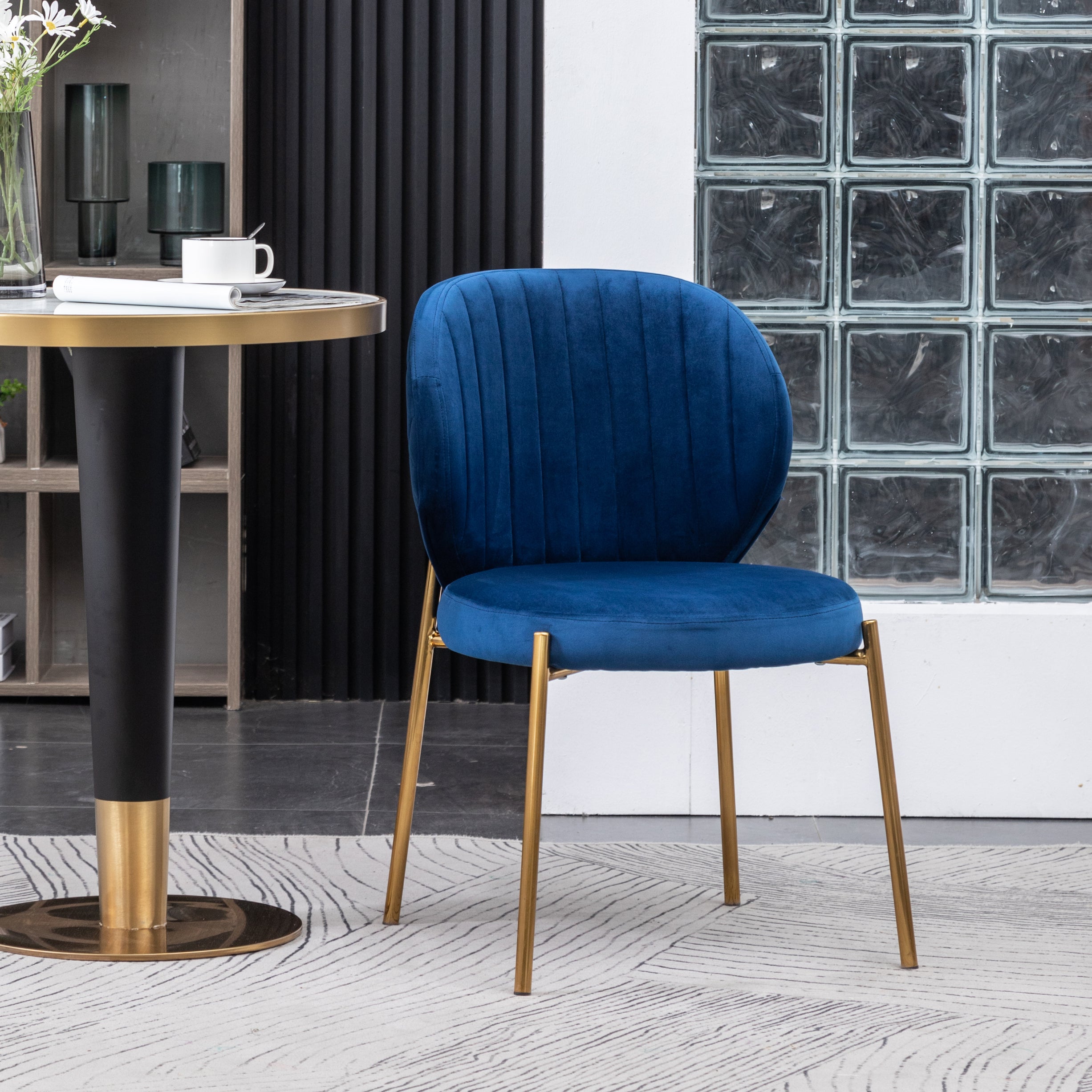 Roundhill Furniture Amoa Contemporary Velvet Upholstered Dining Chairs Set of 2 - Modern Kitchen & Dining Room Seating for Home & Restaurant