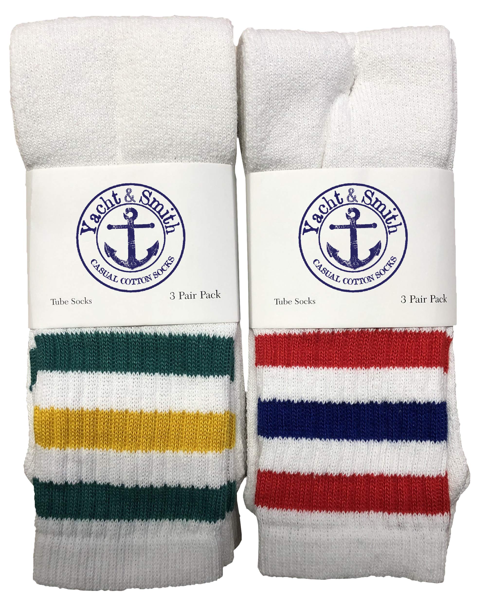 Yacht & Smith 17 Inch Wholesale Kids Tube Socks - Soft Cotton Children's Ankle Socks for Boys & Girls (Size 6-8) - Perfect for School, Sports & Everyday Wear