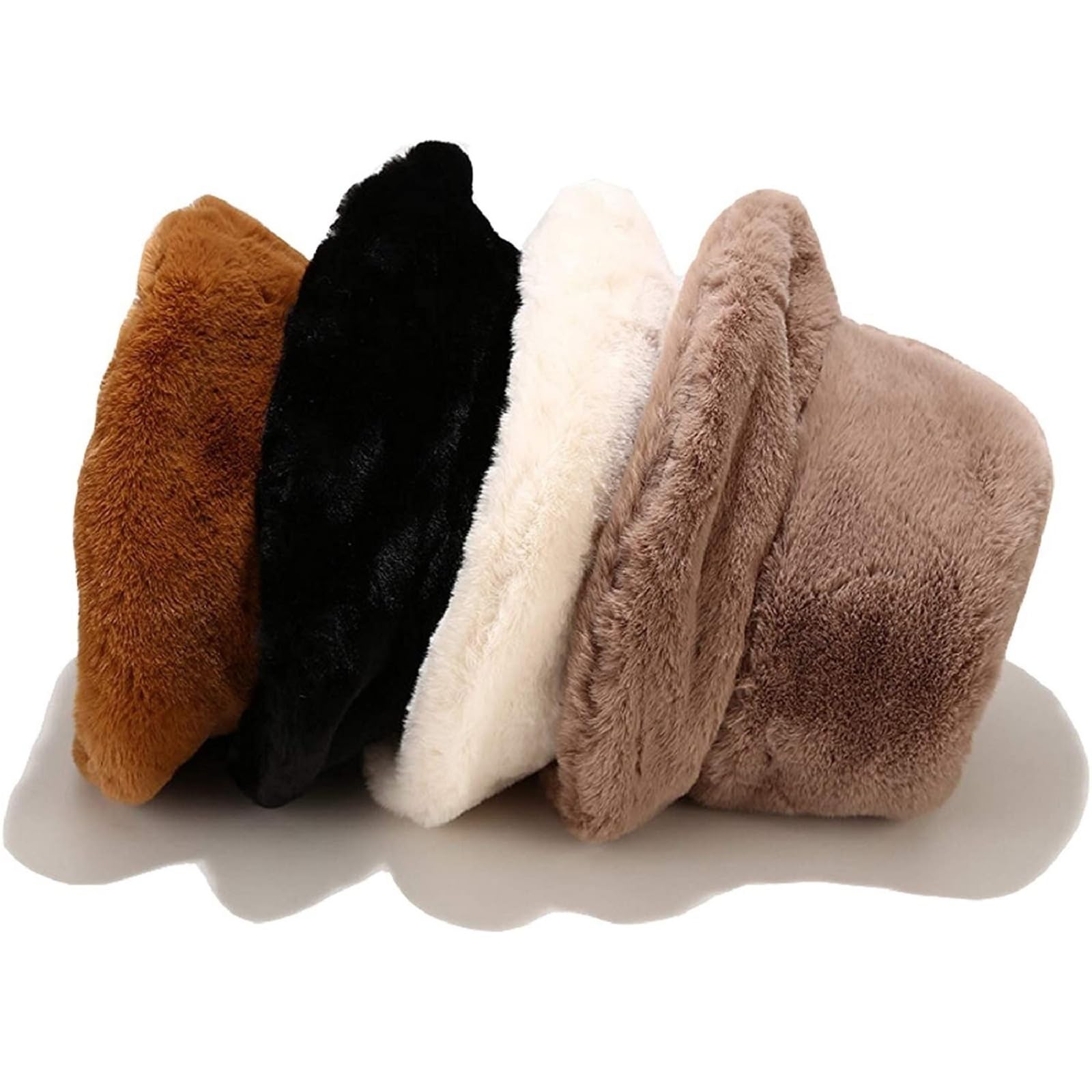 Winter Faux Fur Bucket Hat - Soft Fluffy Warm Unisex Beanie for Women & Men - Cozy Fisherman Style Hat for Teens & Girls - Perfect for Snow Days, Outdoor Activities & Fashion Accessories