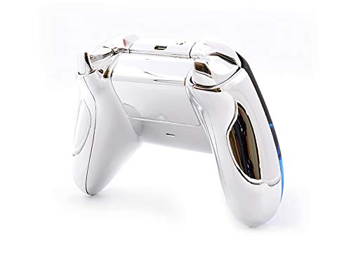 Chromium Blue Fire Custom Xbox One S Controller - Unmodded, Unique Design with 3.5mm Jack | Perfect for Gaming, Streaming & Competitive Play