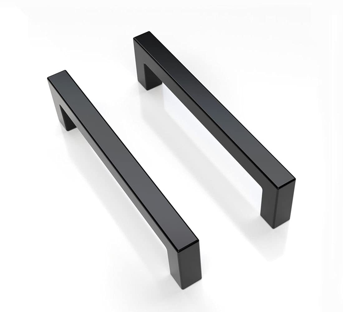 HEMBO 5 Pack 5 Inch (128mm) Matte Black Square Cabinet Handles - T Bar Drawer Pulls for Kitchen Cabinets, Cupboards & Furniture - Durable Cabinet Hardware for Modern & Farmhouse Style Homes