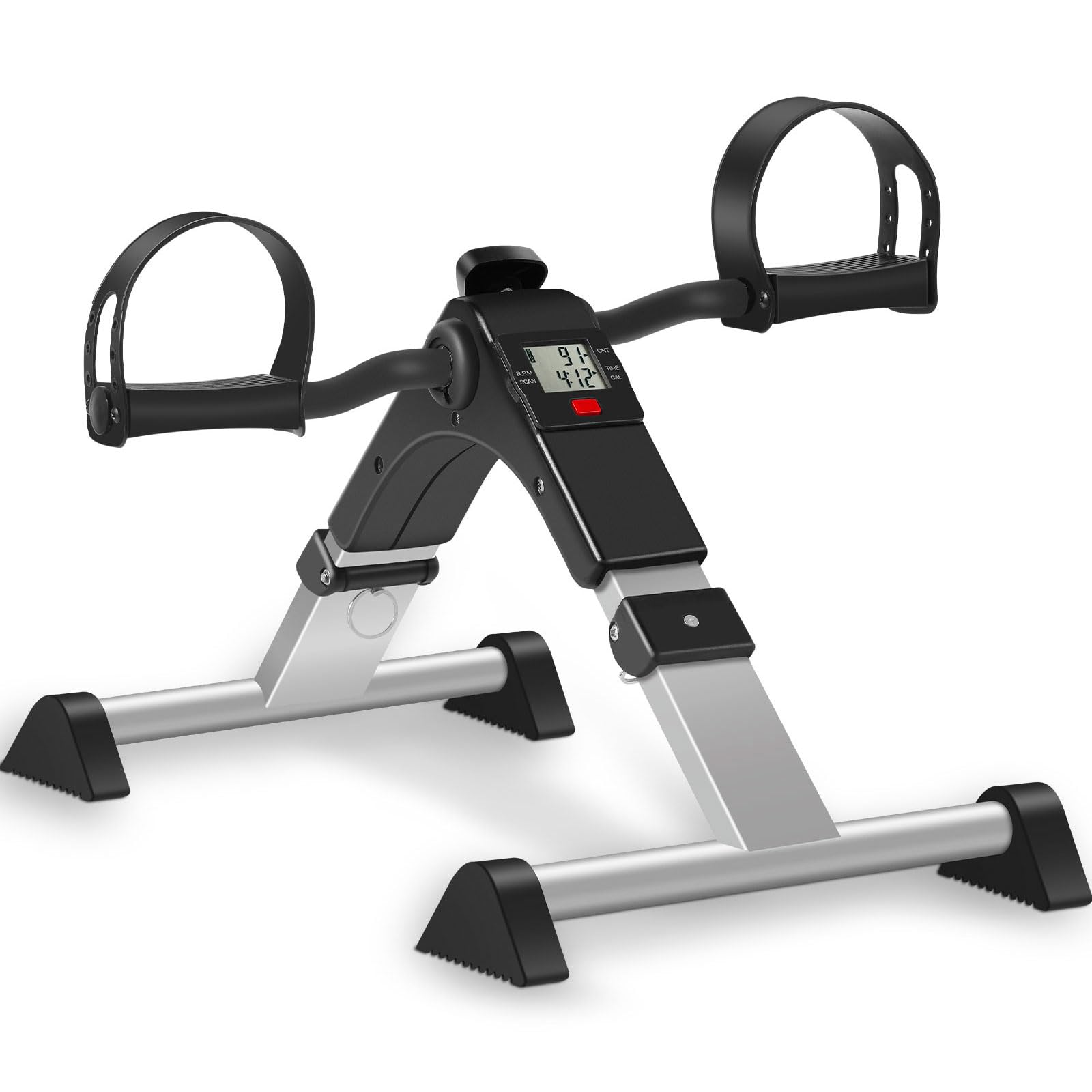 TABEKE Under Desk Bike Pedal Exerciser - Portable Folding Exercise Bike for Arms & Legs, LCD Display, Fully Assembled - Perfect for Office, Home & Rehab Workouts