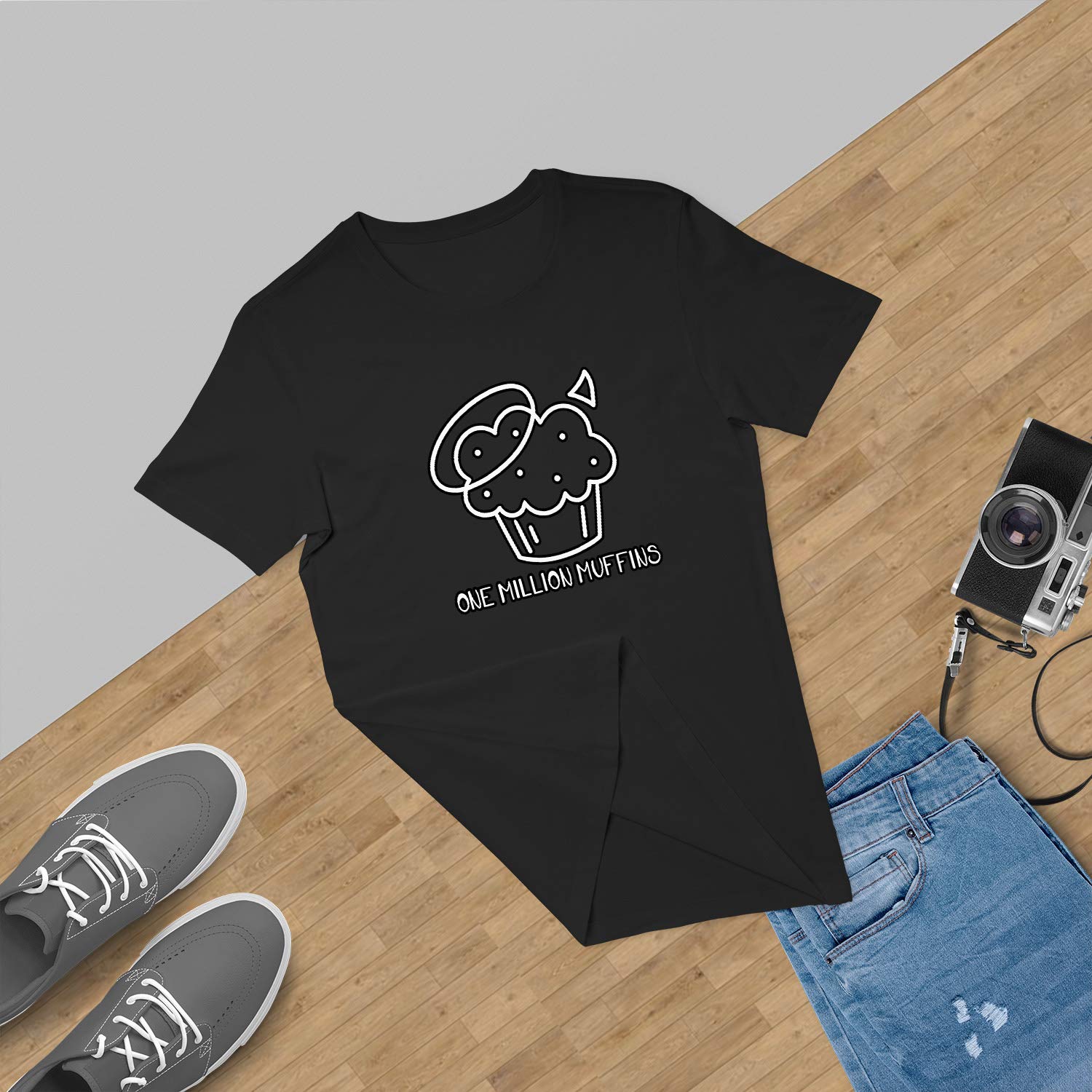 BadBoyHalo Merch 1 Million Muffins T-Shirt - Youth, Kids, Men & Women's Graphic Tee | DMN-Gift Black | Gaming Streamer Apparel for Fans & Collectors