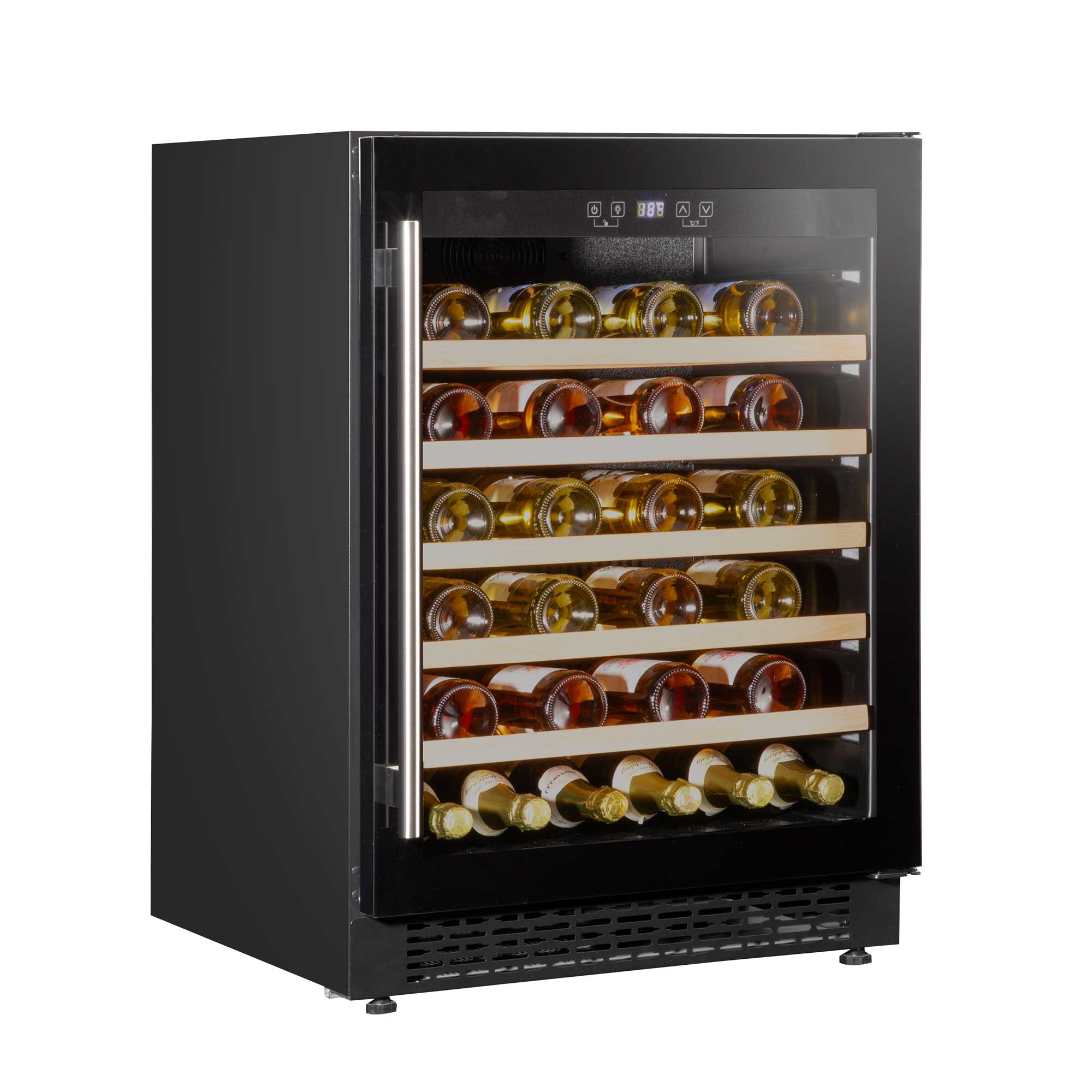 54 Bottle Wine Cooler Refrigerator - Digital Touch Screen Control, Built-in & Freestanding, Energy Efficient - Perfect for Home Bars, Restaurants & Wine Cellars (Black, Model DH78)