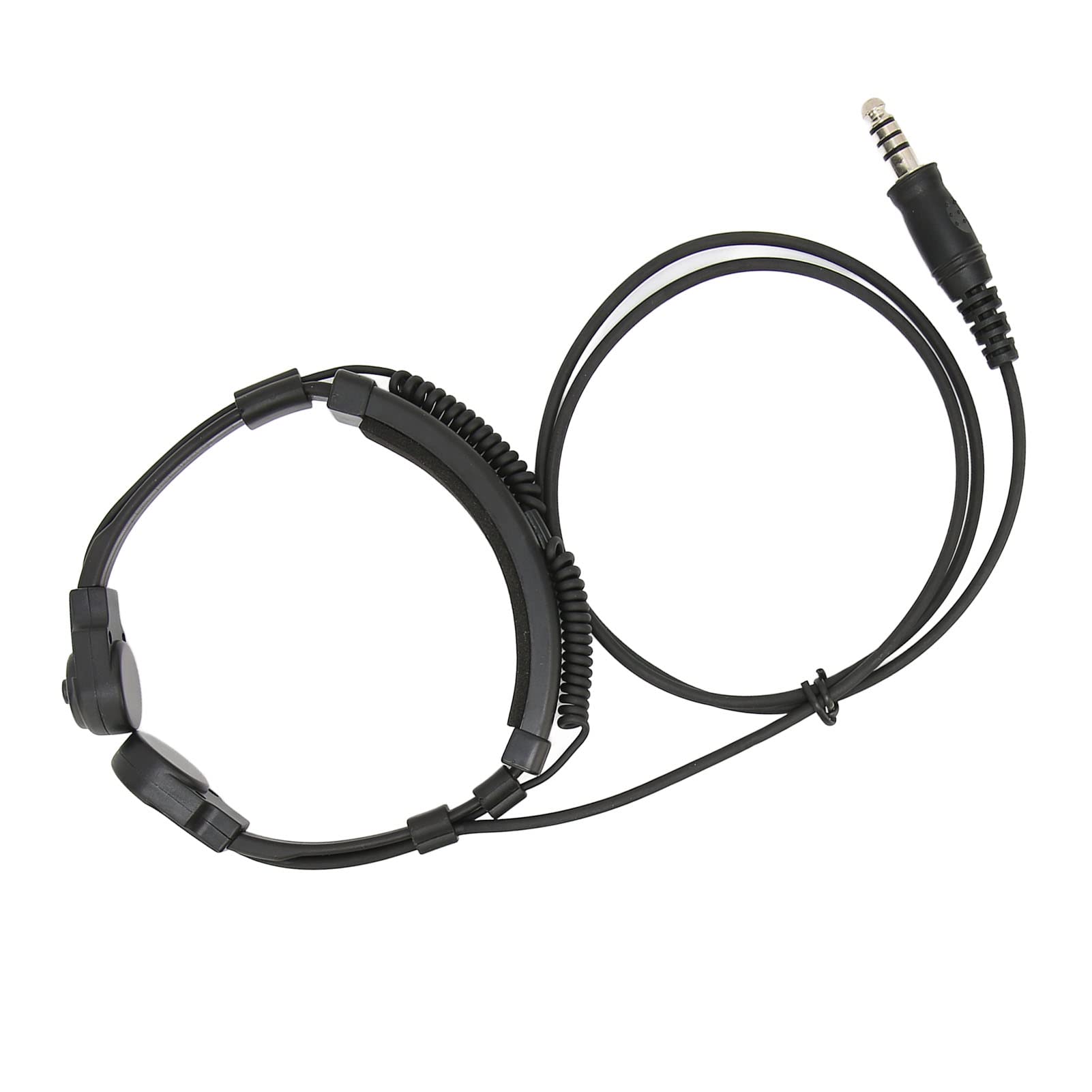 Tactical Throat Mic Headset with Noise Reduction & Adjustable U94 PTT - Compatible with Kenwood TK-3107, Baofeng UV-5R, BF-888S, WLN KD-C1 & Other K Radios - Ideal for Outdoor Adventures, Security, Construction & Emergency Communication