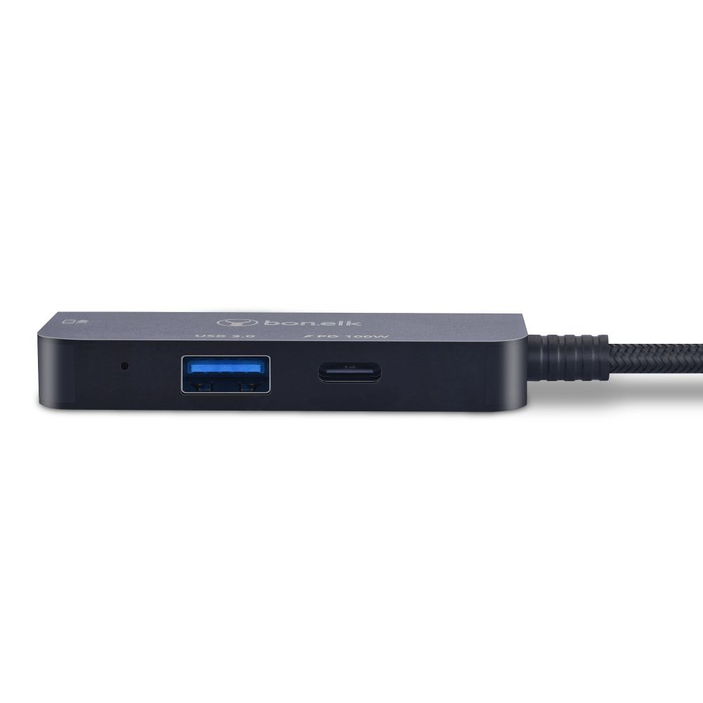 Bonelk Long Life 3-in-1 Multiport USB C Hub with HDMI, USB 3.0 & PD Charging - Portable Adapter for MacBook Pro/Air, iPad, Chromebook - Perfect for Home Office, Travel & Presentations