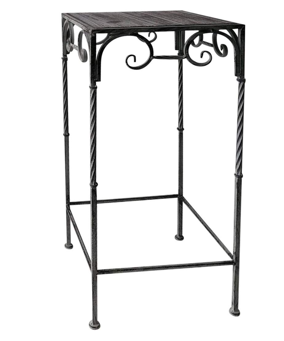 Rustic Square Wooden Plant Stand for Indoor Plants - Small Home Decor for Living Room, Patio, or Balcony