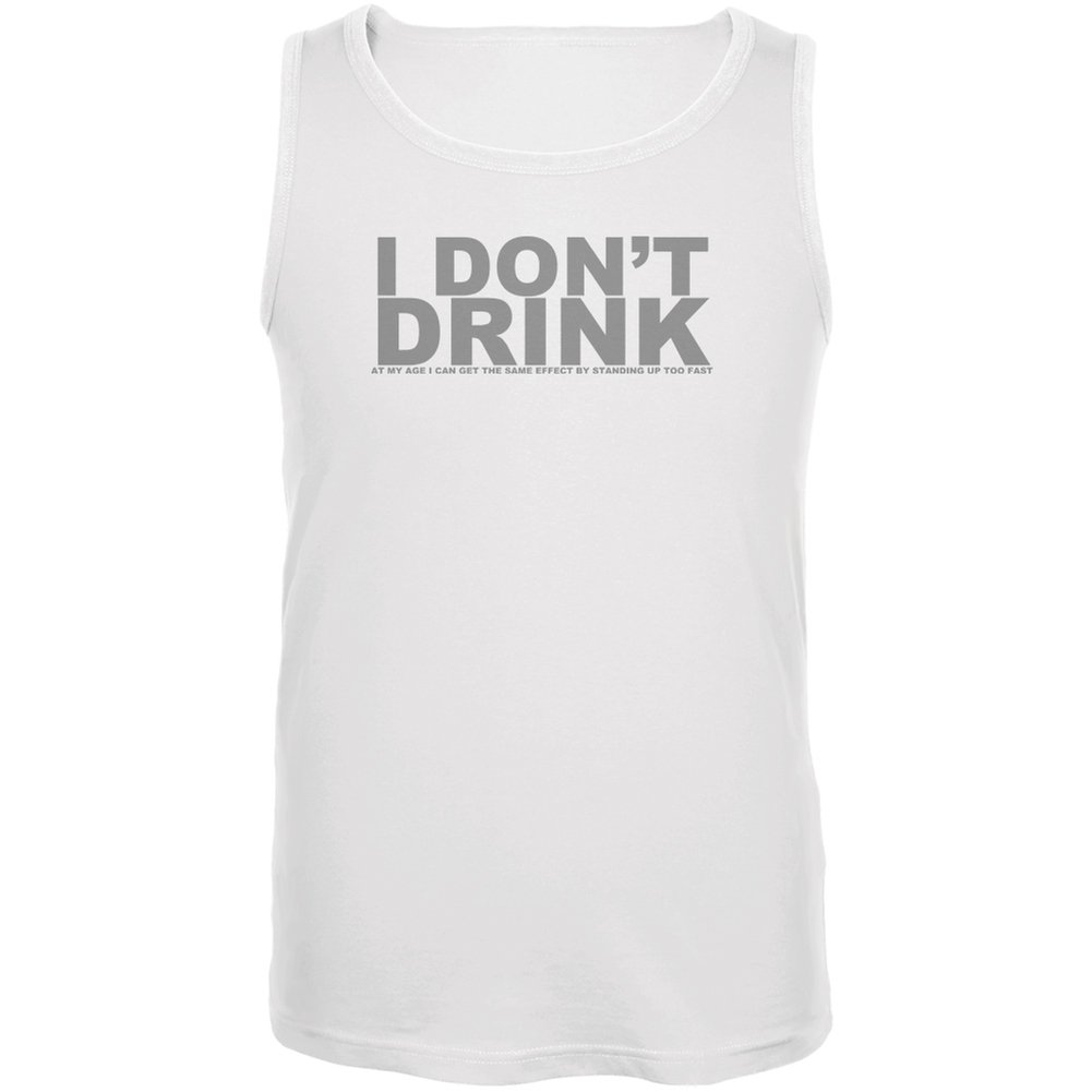 Funny Vintage-Inspired 'Do Not Drink Old Age' White Adult Tank Top - Small - Perfect for Casual Wear, Gifts & Humorous Occasions