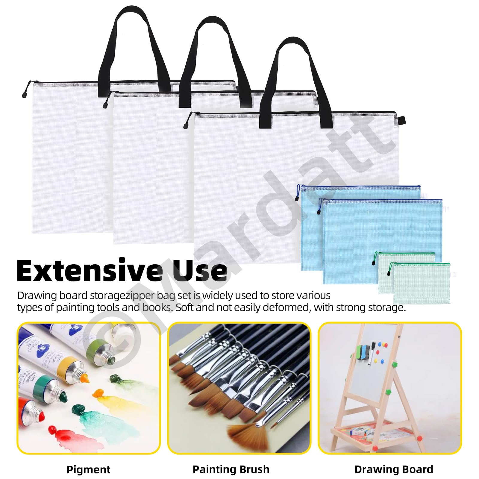 7-Piece Waterproof Art Portfolio Storage Bags Set - 19