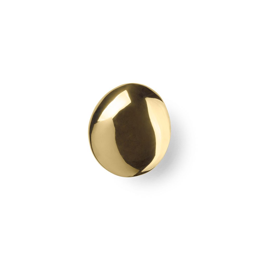 FERM LIVING x Helena Rohner Chanterelle Wall Hook & Knob - Solid Brass Wall Hanger for Coats, Hats & Keys - Elegant Home Decor for Entryway, Bedroom & Bathroom Organization
