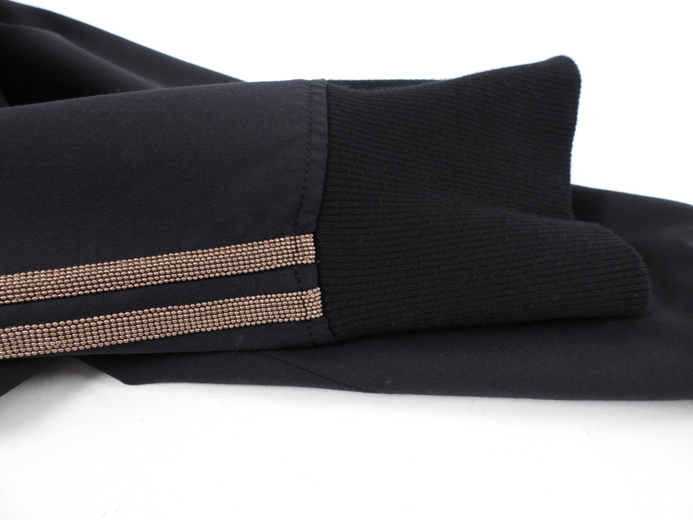 Brunello Cucinelli Black Wool Elastic Waist Tapered Trousers for Women - Size S (US 4/6) - Comfortable Stretch Pants for Office, Business Casual & Travel