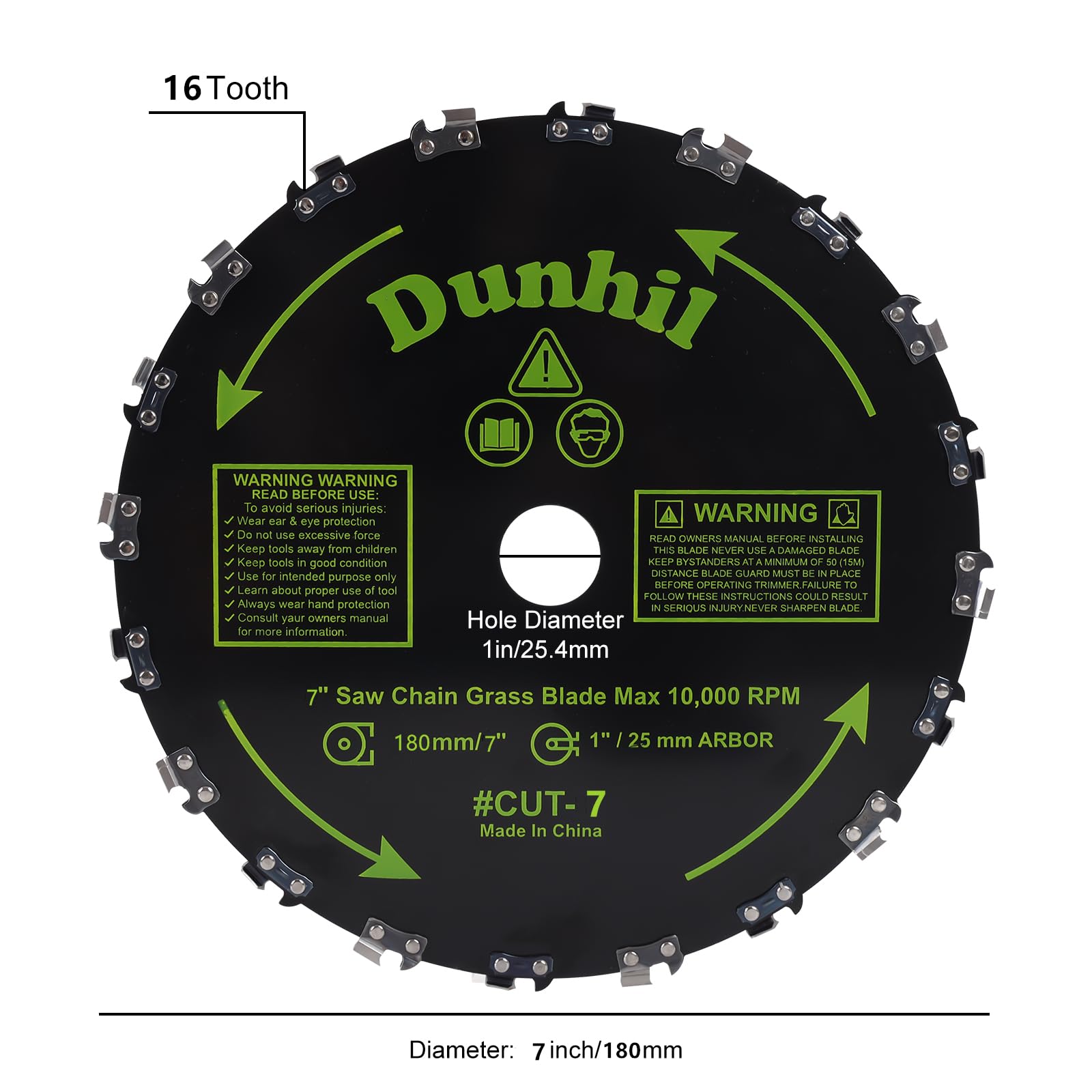 7 Inch 14 Teeth Metal Brush Cutter Blade for Weed Eater - Heavy Duty Trimmer Replacement Blade with Adapter Kits (2 Pack) - Perfect for Lawn Care, Landscaping and Yard Maintenance
