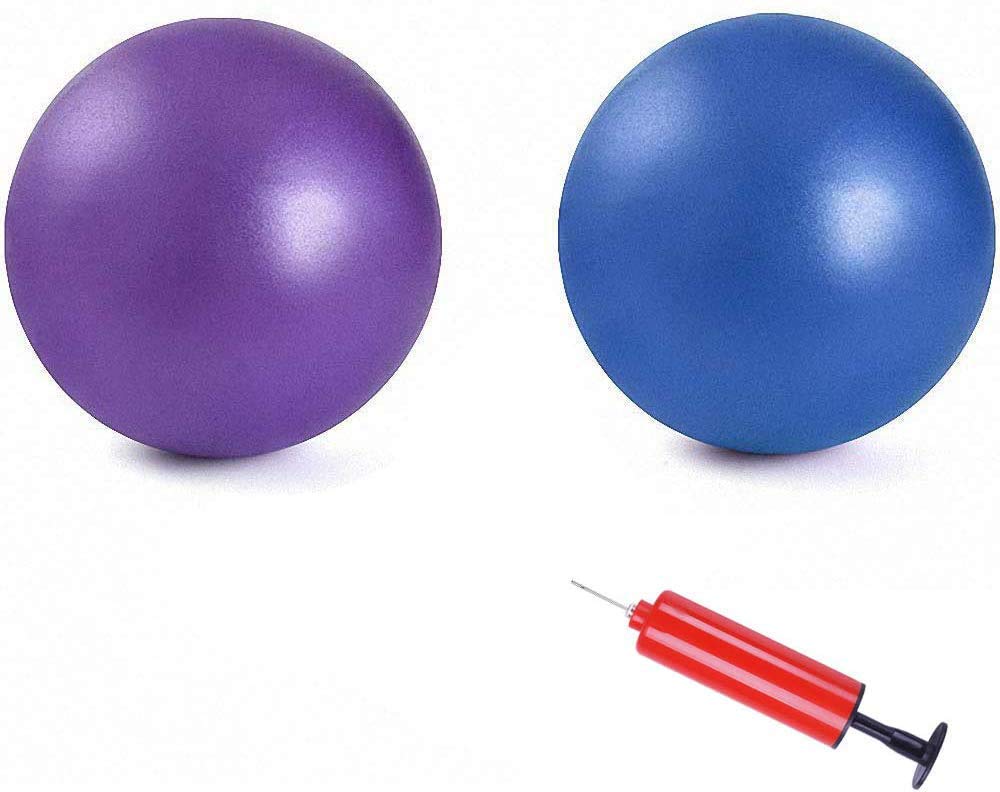 2Pcs Mini Exercise Balls - Professional Grade Anti-Burst Heavy Duty Slip-Resistant Small Pilates Ball for Yoga, Fitness, Stability, Barre & Balance Training - 9-10 Inch (25cm) - Perfect for Home Workouts, Physical Therapy & Core Strengthening Exercises