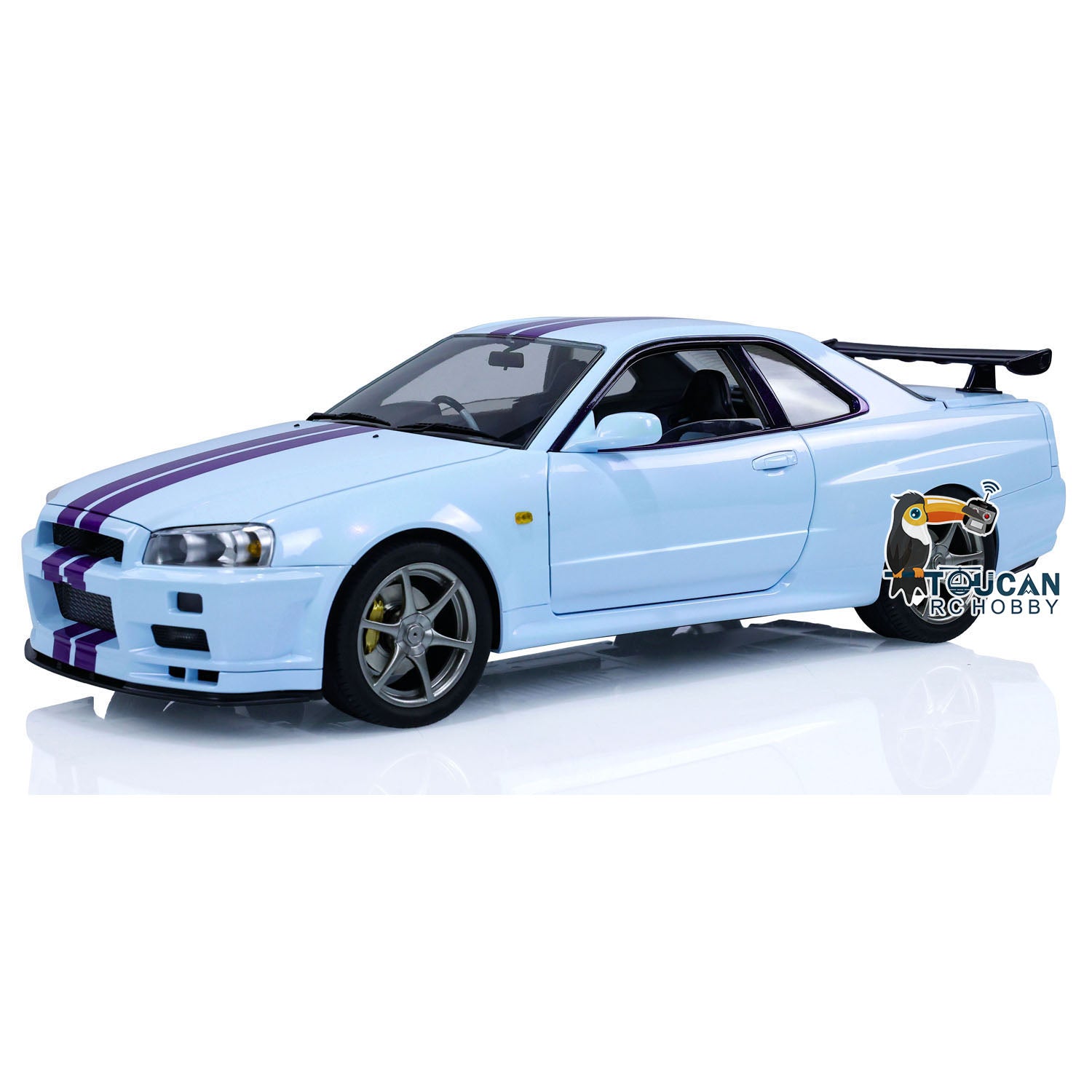 1/8 Scale R34 RC Racing Car 4WD High Speed Remote Control Drift Car with Metal Chassis, Smoke & Sound Effects - Ready to Run (RTR) - Perfect for Off-Road Racing, Drifting & Backyard Fun