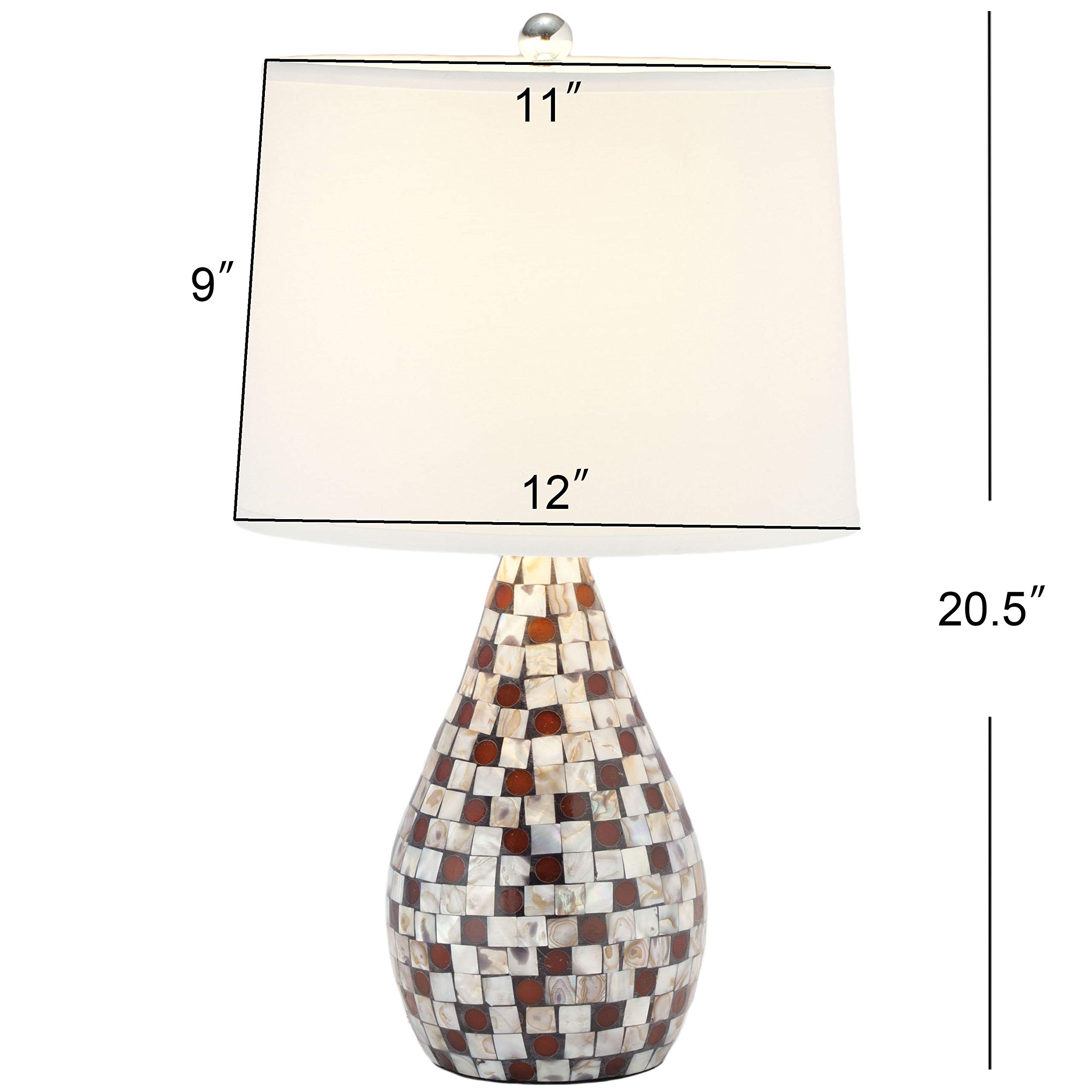 SAFAVIEH Lauralie Nautical Brown Capiz Shell Table Lamp Set of 2 - 21