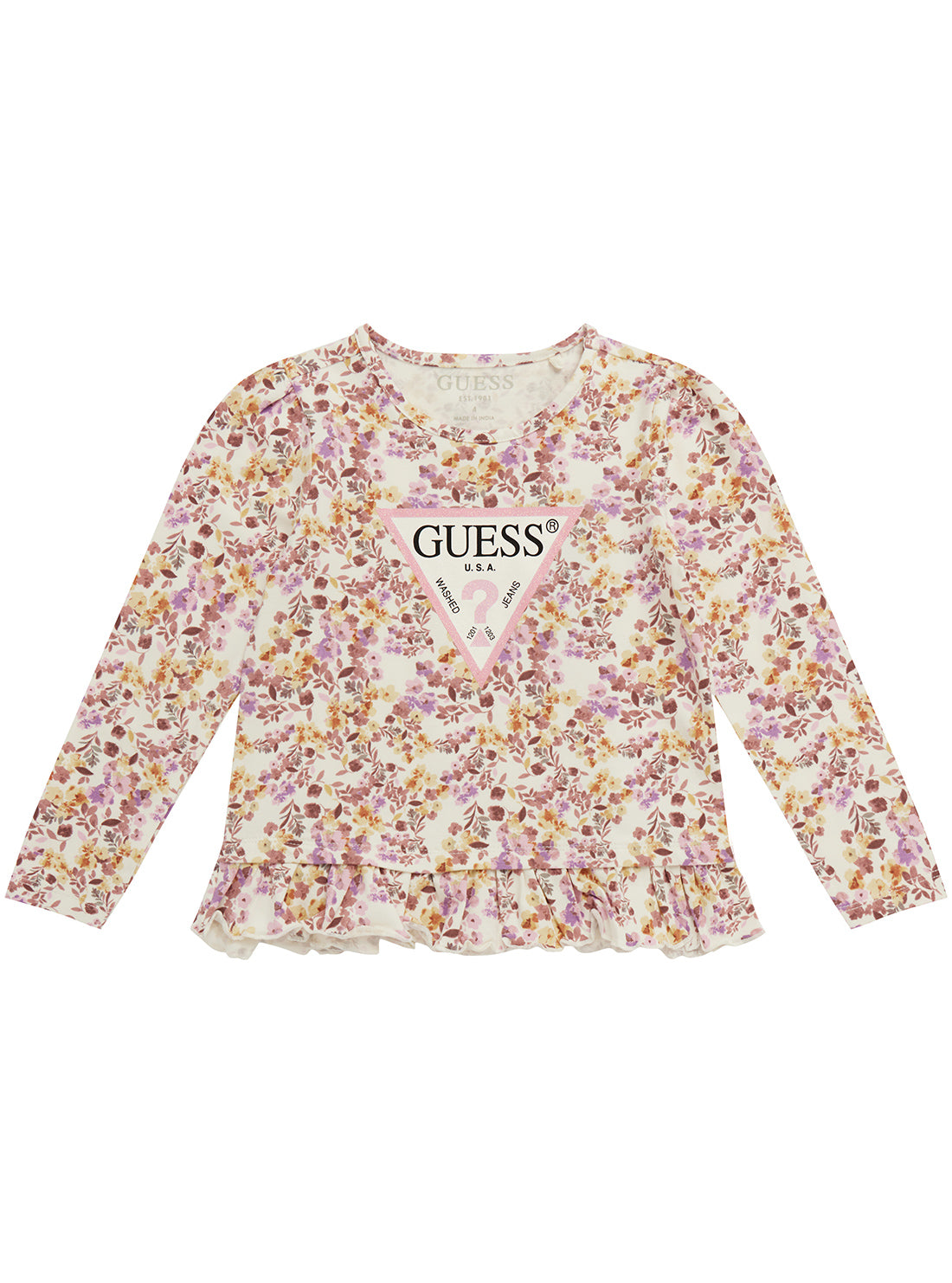 Floral Print Long Sleeve T-Shirt for Women - Comfortable Casual Blouse for Spring & Fall - Perfect for Office, Dating, and Everyday Wear