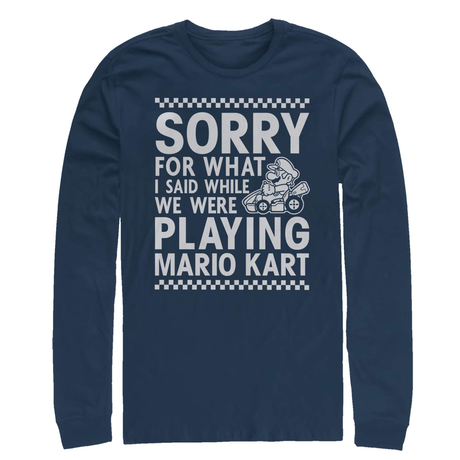Nintendo Mario Kart Gamer T-Shirt for Men - Funny Long Sleeve Shirt for Gaming Fans - Perfect for Casual Wear, Cosplay & Video Game Parties
