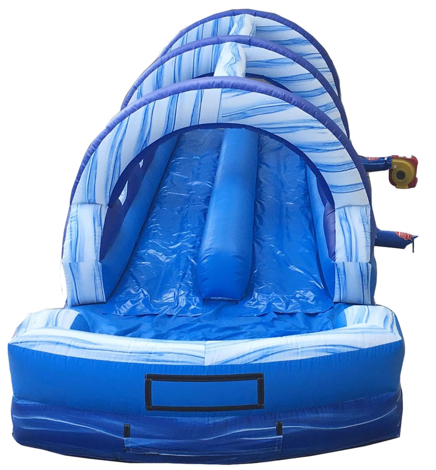**Inflatable Water Slide for Kids & Adults - 35'L x 10.5'W x 9'H Outdoor Slip and Splash Slide with 1.5HP Blower & Ground Stakes - Backyard Fun, Summer Party, Birthday Games (Blue Marble)**