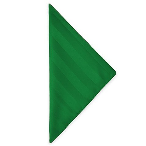 Premium 17x17 Inch Emerald Green Satin-Stripe Cloth Napkins - 10 Dozen Set for Elegant Dining, Weddings & Special Events - Ultimate Textile Luxury Table Linens