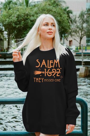 Salem 1692 'They Missed One' Halloween Sweatshirt for Women - Witch Themed Crewneck Pullover for Halloween Parties & Spooky Season Outfits
