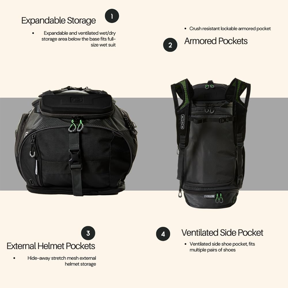 OGIO Endurance Duffle Bag - Large Water-Resistant Gym Bag for Travel, Sports & Work - Perfect for Gym, Weekend Trips & Business Travel (Black)