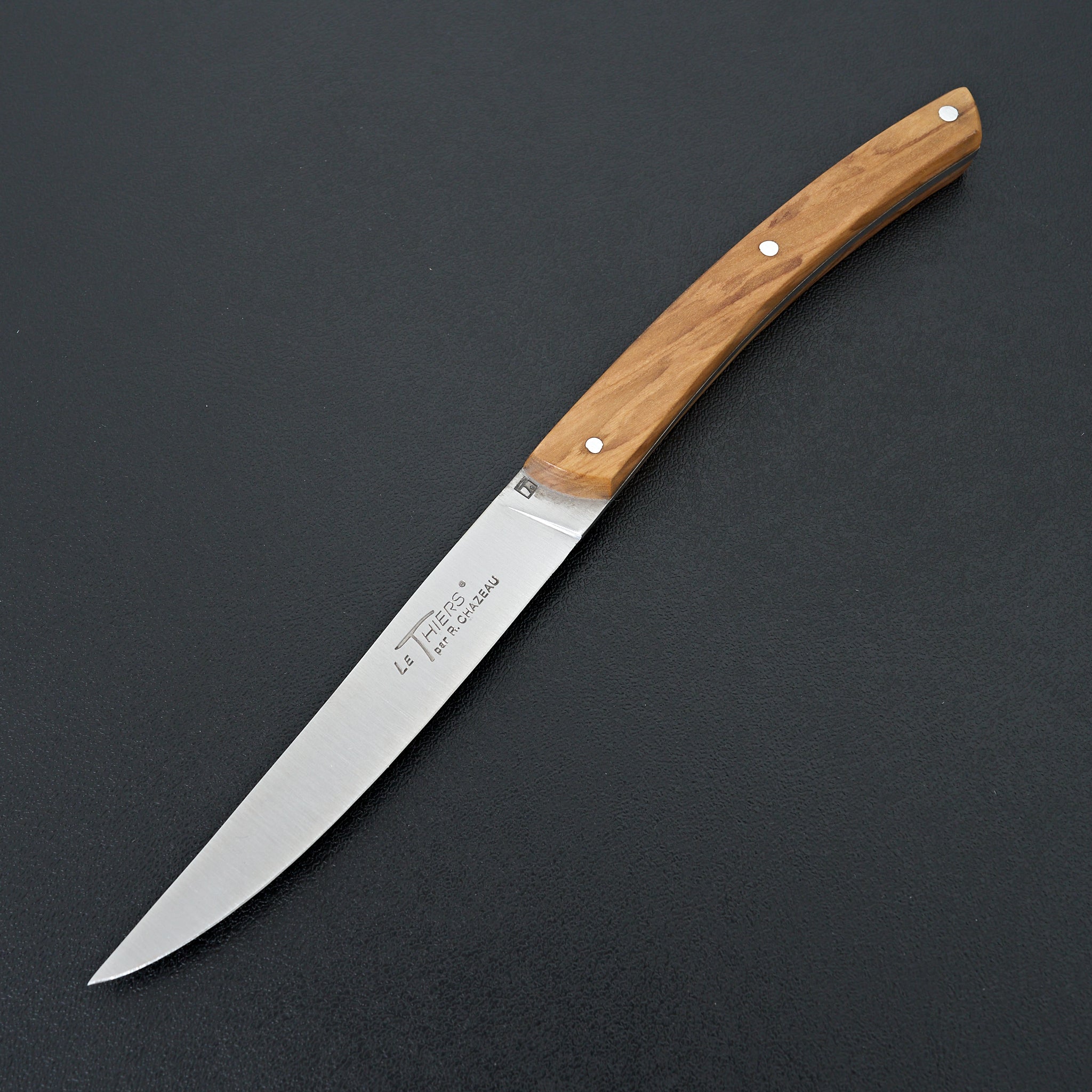 Premium Le Thiers Chazeau Honoré 6-Piece Olivewood Table Knife Set - Elegant Cutlery for Fine Dining & Entertaining