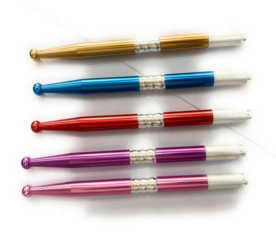 Aravli Microblading Pen for Permanent Eyebrow Tattoo - Golden Manual Eyebrow Makeup Machine | Professional Salon & Home Use for Perfect Eyebrows