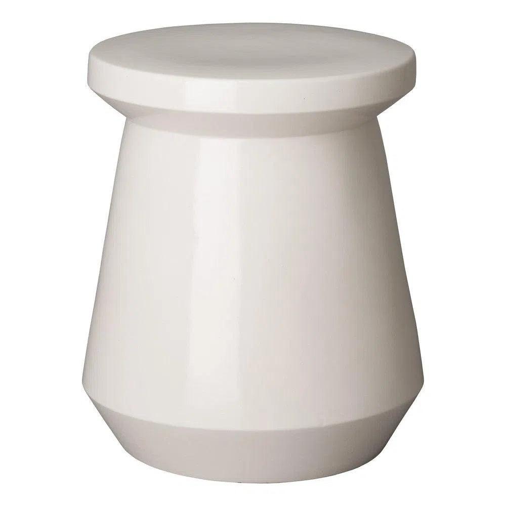 18 Inch Victorian Ceramic Outdoor Garden Stool - Weather-Resistant Decorative Seat for Patio, Lawn, and Backyard Decor