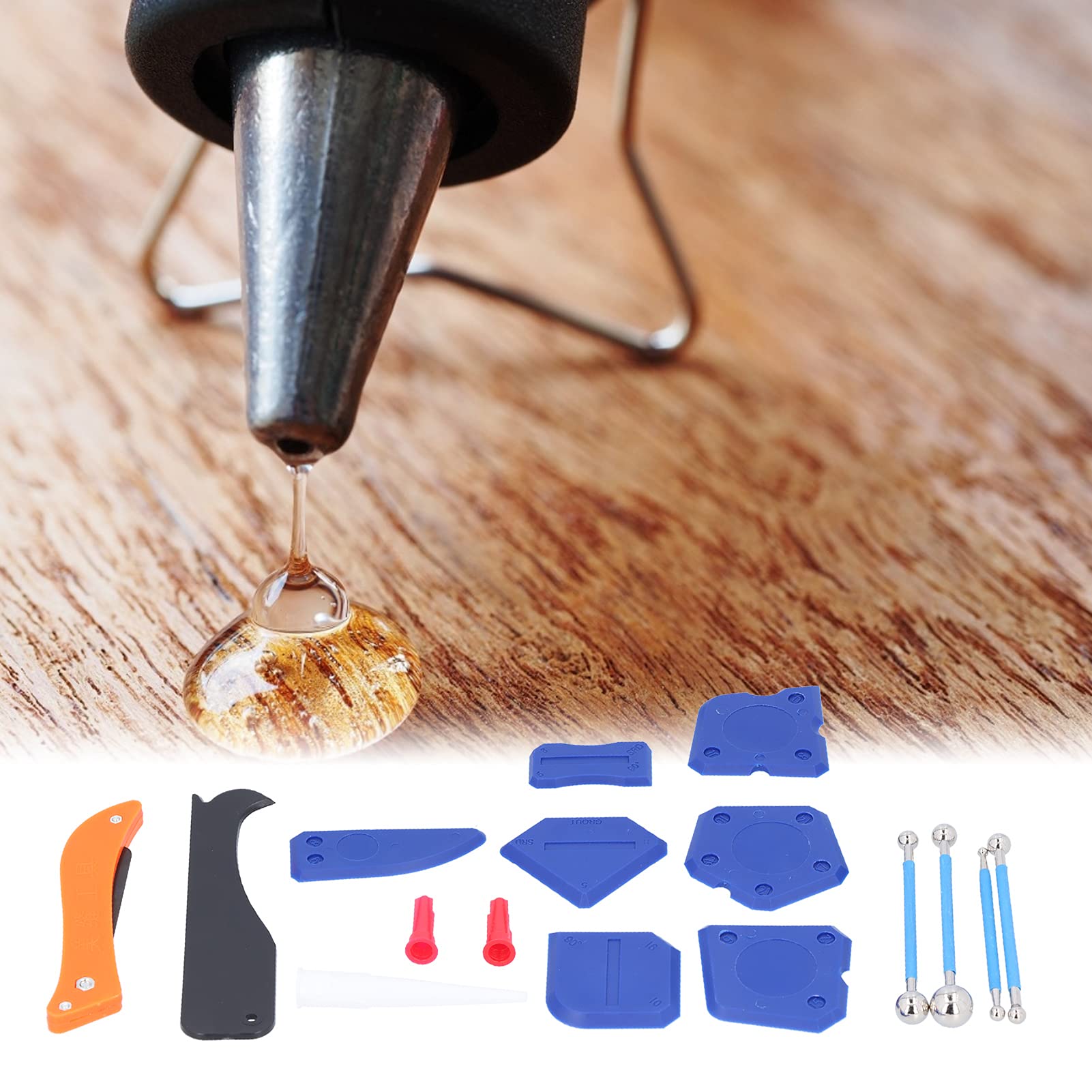 16Pcs Caulk Removal Tool Set - Caulking Clean Tool & Scraper Kit for Removing Glue, Sealing Gaps - Perfect for Home Repair, Bathroom & Kitchen Renovation