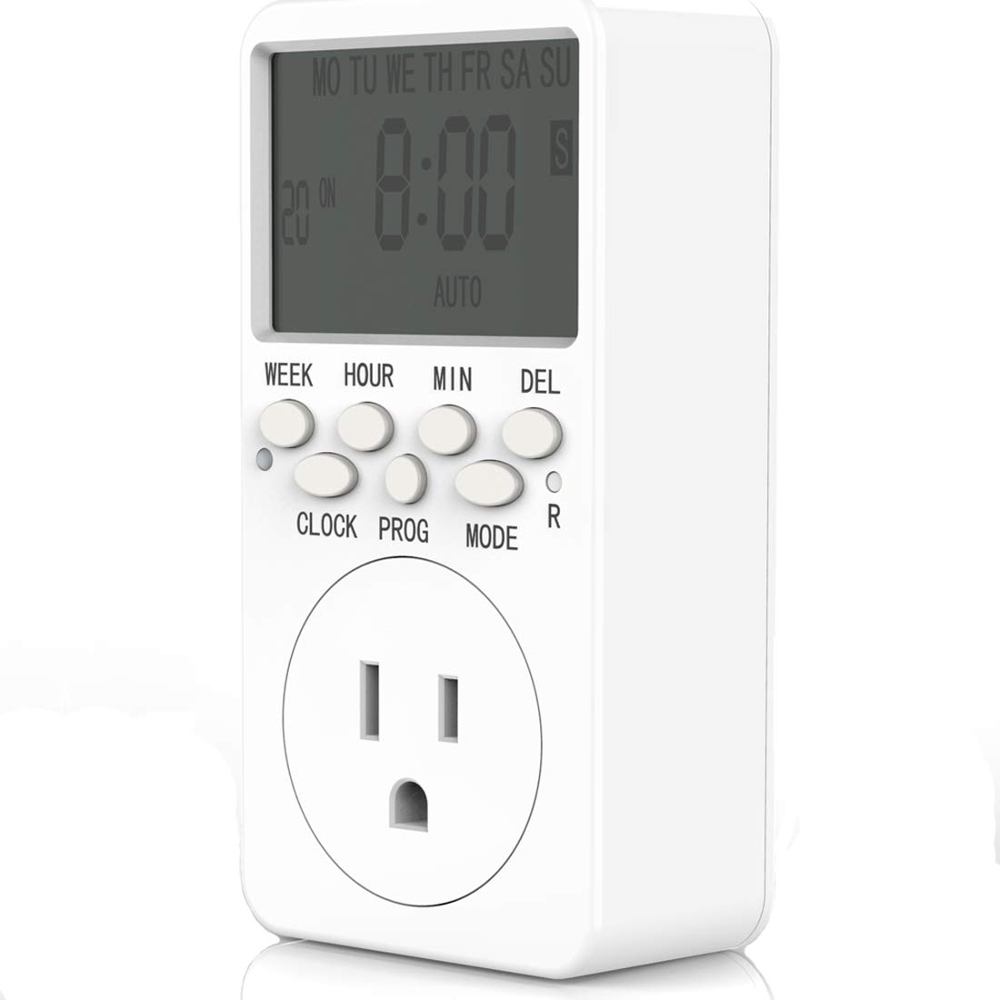 6-Outlet Surge Protector with 6 USB Ports & Digital Timer - 110V Power Strip with Countdown & 7-Day Programmable Outlet for Home, Office, Gaming Setup & Electronics Charging Station