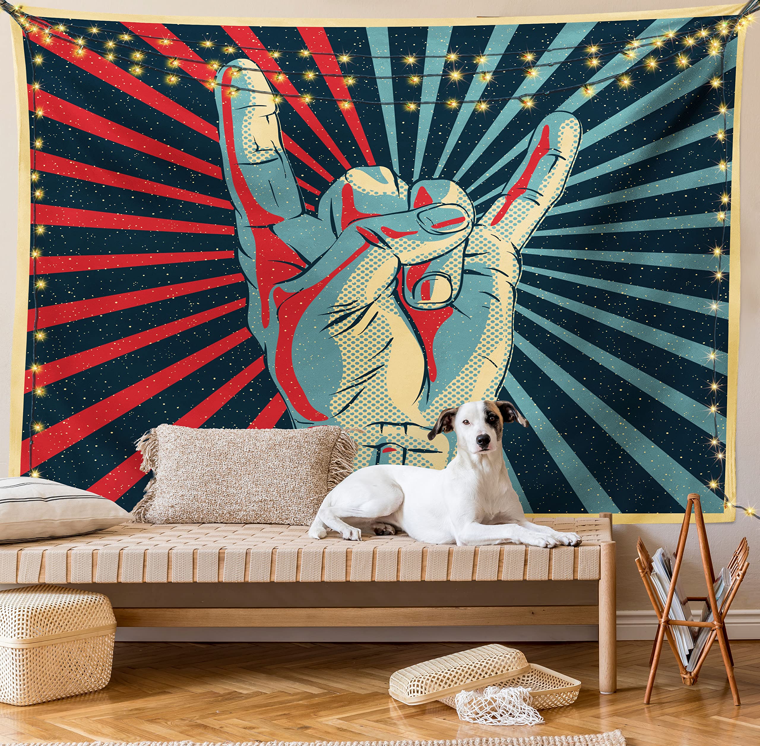 Ambesonne Rock Music Tapestry - Heavy Metal Wall Art for Bedroom & Dorm Decor