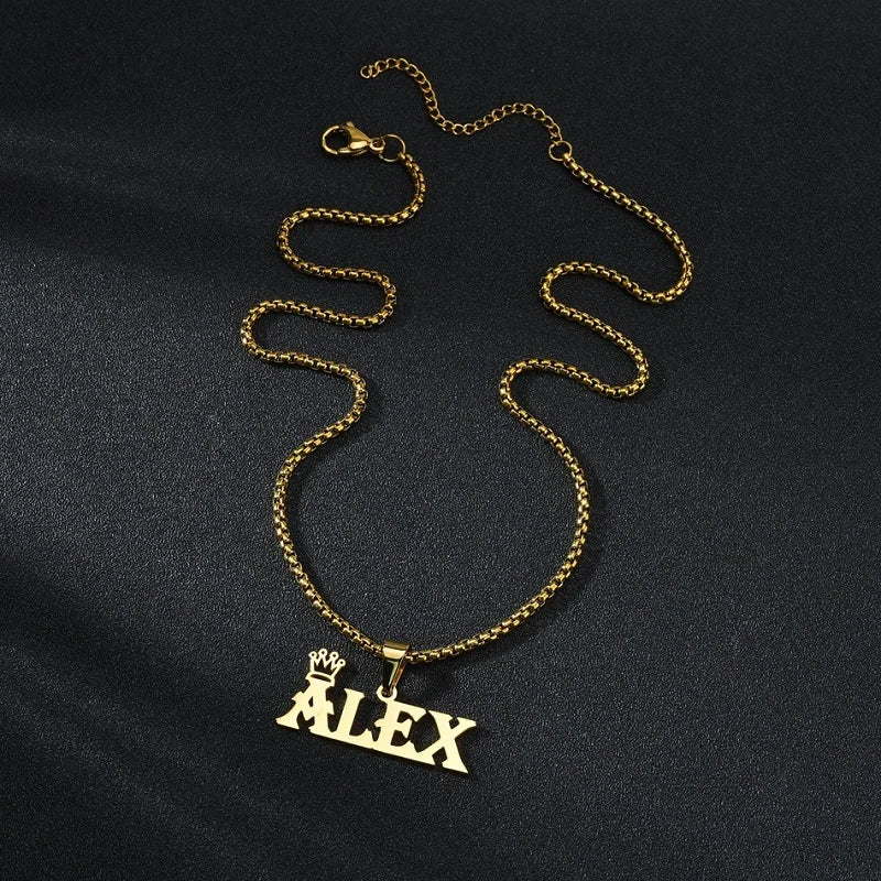 Personalized Crown Pendant Necklace for Women - Custom Name Initial Jewelry Gift for Birthday, Anniversary & Special Occasions | Perfect for Prom, Wedding & Everyday Elegance