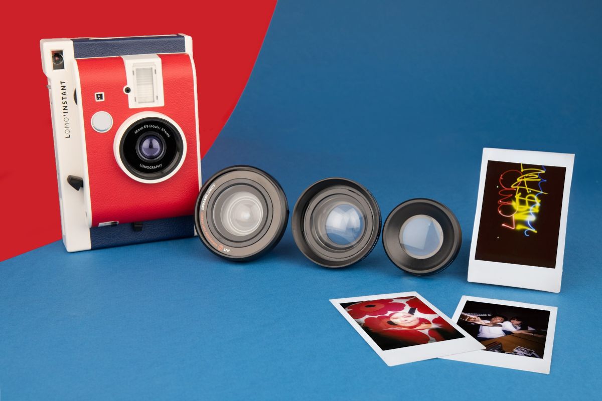 Lomography Lomo'Instant Camera & Lenses Boston Edition - Retro Instant Film Camera with 3 Creative Lenses for Vintage Photography - Perfect for Travel, Parties & DIY Photo Projects