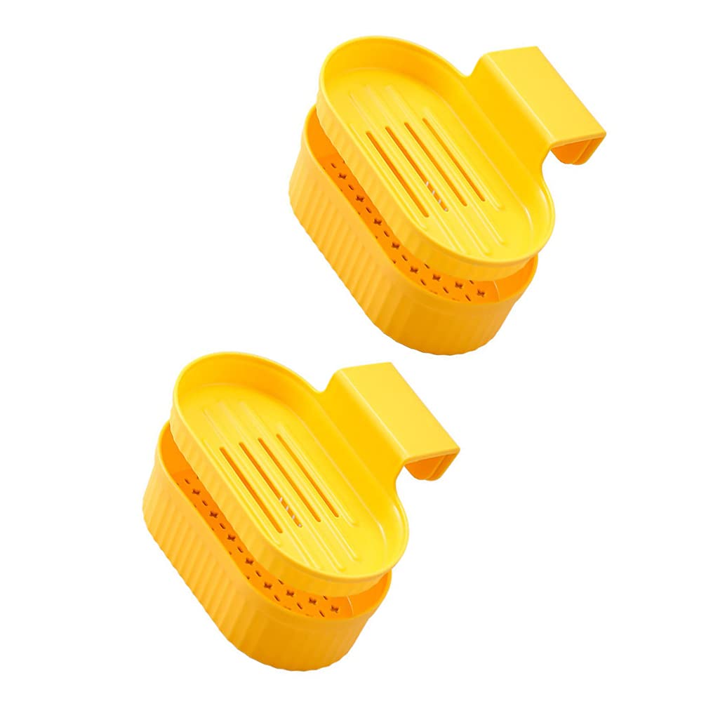 Hemoton 2-Pack Kitchen Sink Organizer Set - Sponge Holder, Fruit Drain Basket & Soap Box for Bathroom Storage | Space-Saving Sink Caddy for Kitchen & Bathroom Organization (Dishwashing, Produce Drying, Soap Storage)