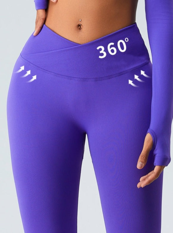 ZASUWA Women's V-Shape Waist Scrunch Butt Lifting Leggings - High Waisted Tummy Control Workout Yoga Pants for Running, Gym & Everyday Wear
