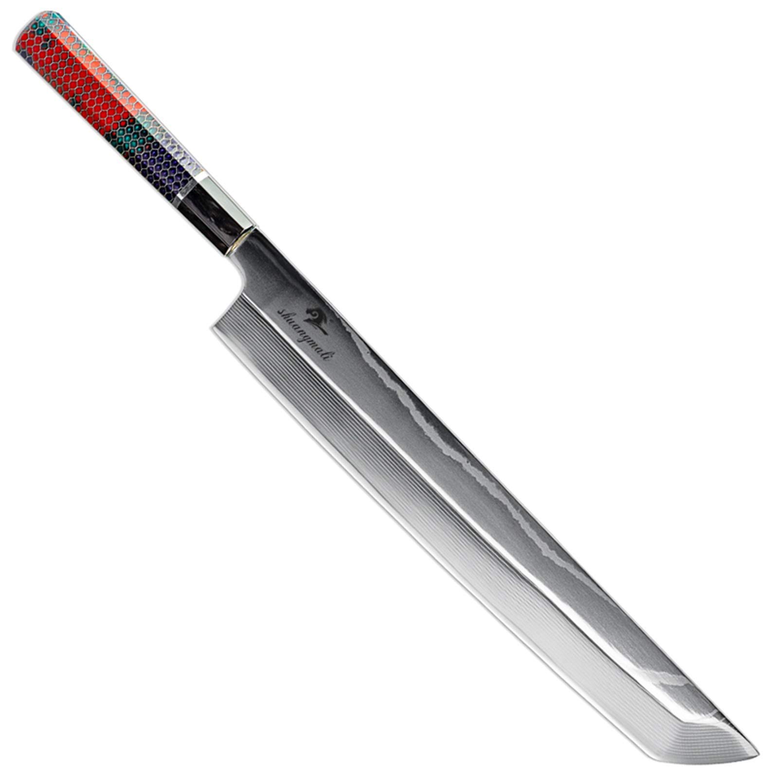 Premium 12-Inch Japanese Chef Knife - VG10 Damascus Steel Kitchen Knife for Filleting, Sashimi & Salmon - Ultra Sharp Professional Cooking Knife Set - Perfect for Home Chefs & Culinary Enthusiasts