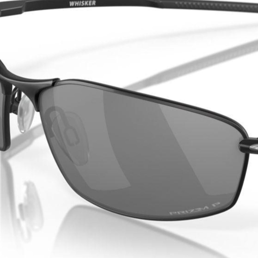 Oakley Whisker Satin Black/Prizm Black Polarized Sunglasses 0OO4141 414103 - UV Protection for Driving, Running & Outdoor Sports