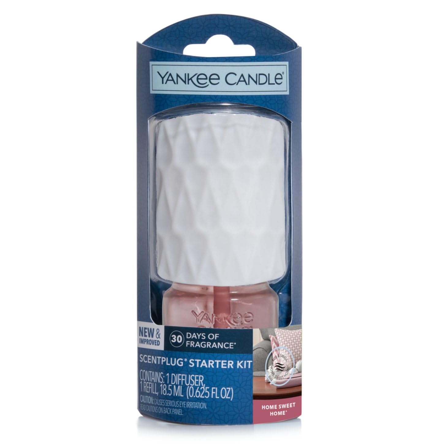 Yankee Candle ScentPlug Starter Kit - Home Sweet Home Fragrance - Air Freshener for Home, Office & Car - Plug-in Air Freshener with 2 Refills & Nightlight