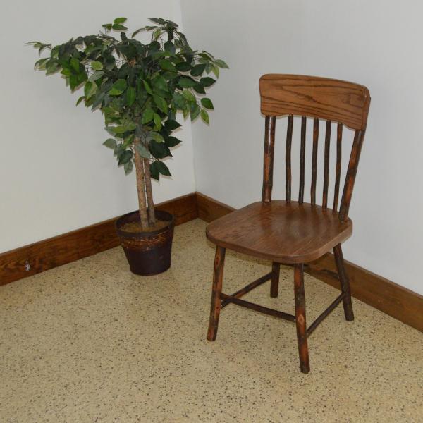 Solid Wood Hickory Panel Back Dining Chair - Rustic Farmhouse Style for Kitchen, Dining Room & Outdoor Patio Use