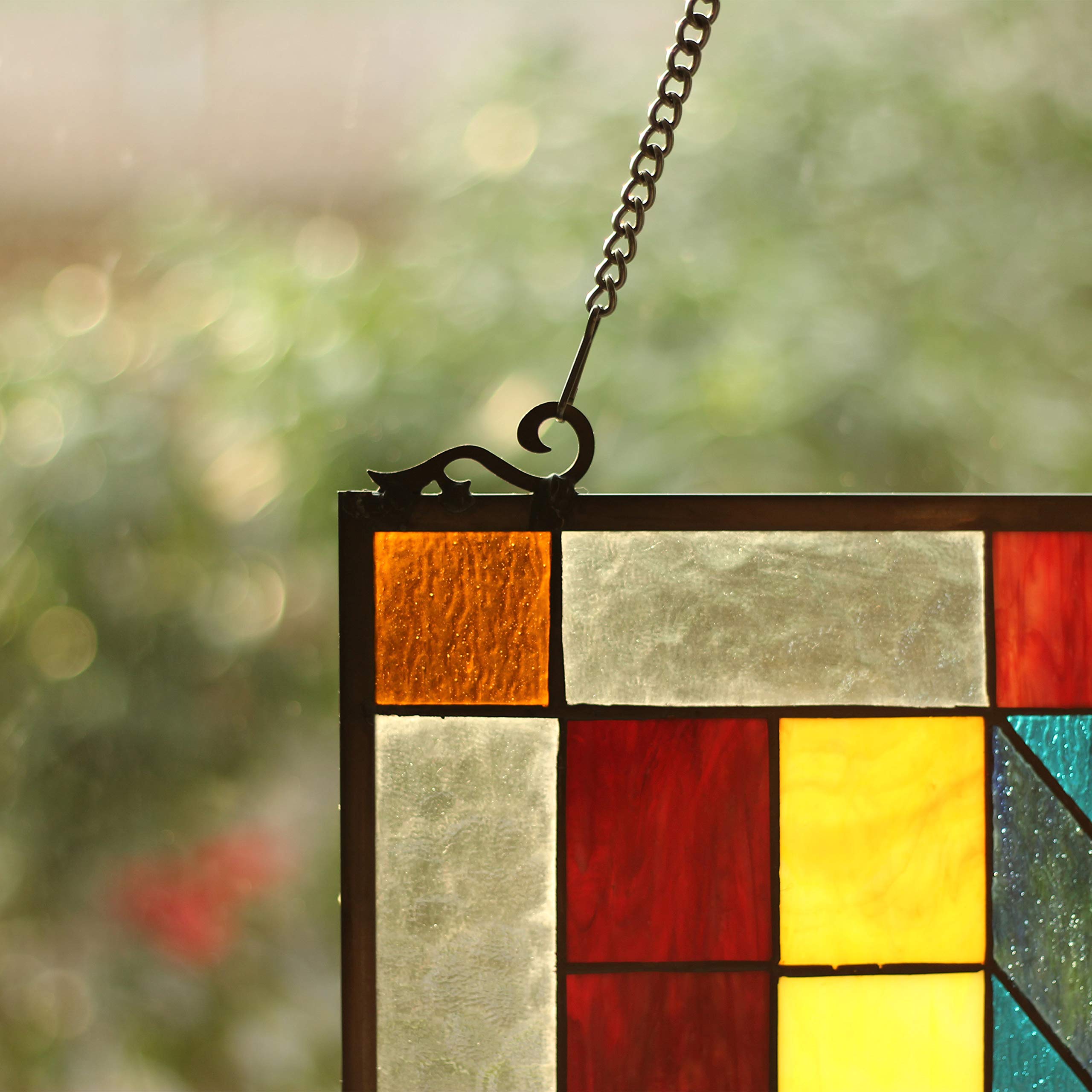 Tiffany-Style Stained Glass Mosaic Window Panel - 16x26 Inches - Handcrafted Art Glass Decor for Home, Church & Office