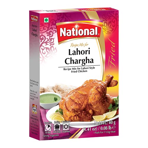 National Foods Lahori Chargha Recipe Mix 1.41 oz (40g) - Authentic South Asian BBQ Masala Powder | Traditional Spicy Chicken Seasoning | Premium BBQ Spice Blend | Box Packed | Perfect for Grilling, Roasting & Marinating Chicken