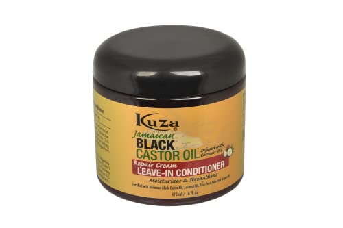 Jamaican Black Castor Oil Leave-In Conditioner for Natural Hair - 16oz (Pack of 2) - Deep Moisturizing & Hair Growth Treatment for Curly, Coily & Dry Hair - Perfect for Daily Use & Protective Styling
