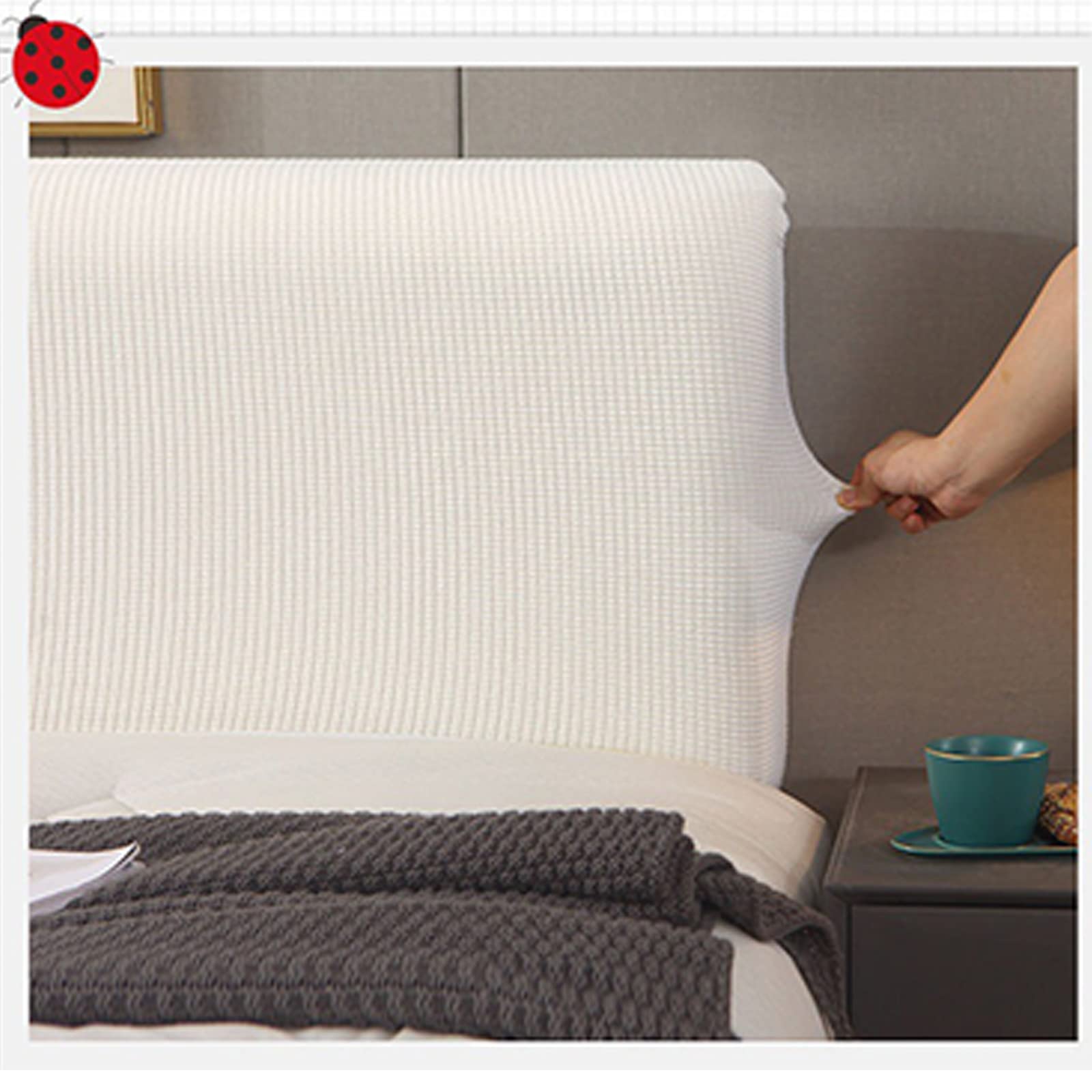 **Jacquard Stretch Bed Headboard Cover - Cal King, Twin, Full, Queen Size - Dustproof Headboard Slipcover for Bedroom Décor (Navy Blue, Queen: 150cm/59in) - Perfect for Home, Hotel, and Dorm Room Upgrades**