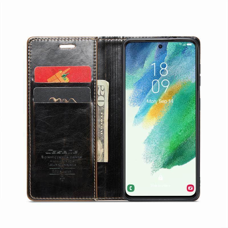 Samsung Galaxy S23 Leather Flip Wallet Case with Card Holder & Stand - Slim Protective Cover for Daily Use & Travel