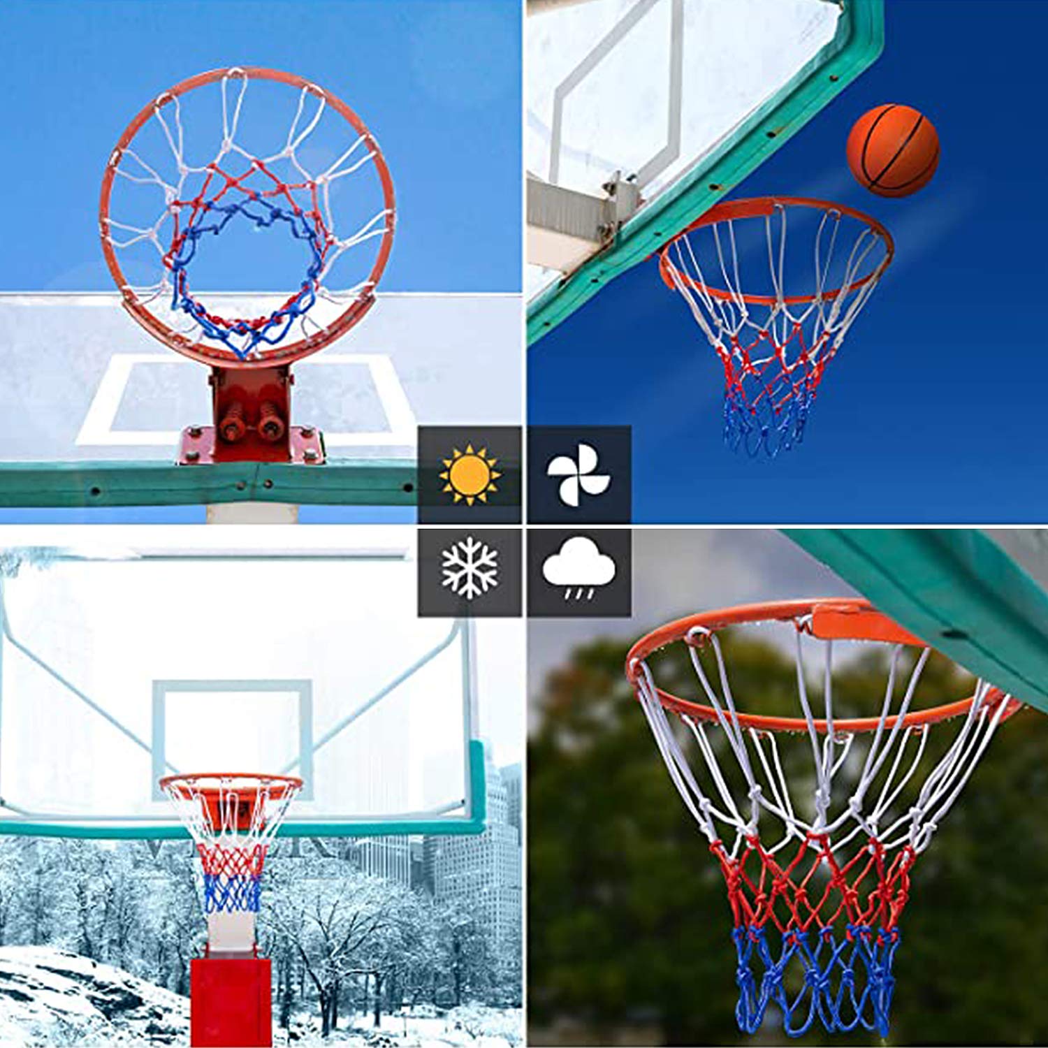 Glow in The Dark Basketball Net - Heavy Duty Luminous Hoop Replacement for Indoor & Outdoor Sports - Professional Standard Size Nylon Net - Portable & Travel-Friendly - Perfect for Night Games, Backyard Play & Basketball Training