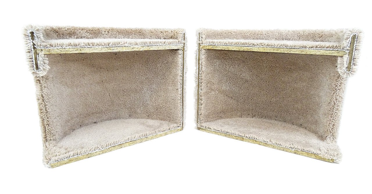 Premium Elevated Cat Bed for Large Cats - Cozy Beige Cat Condo with Scratching Posts - Perfect for Indoor Cats, Apartments & Pet Furniture Lovers